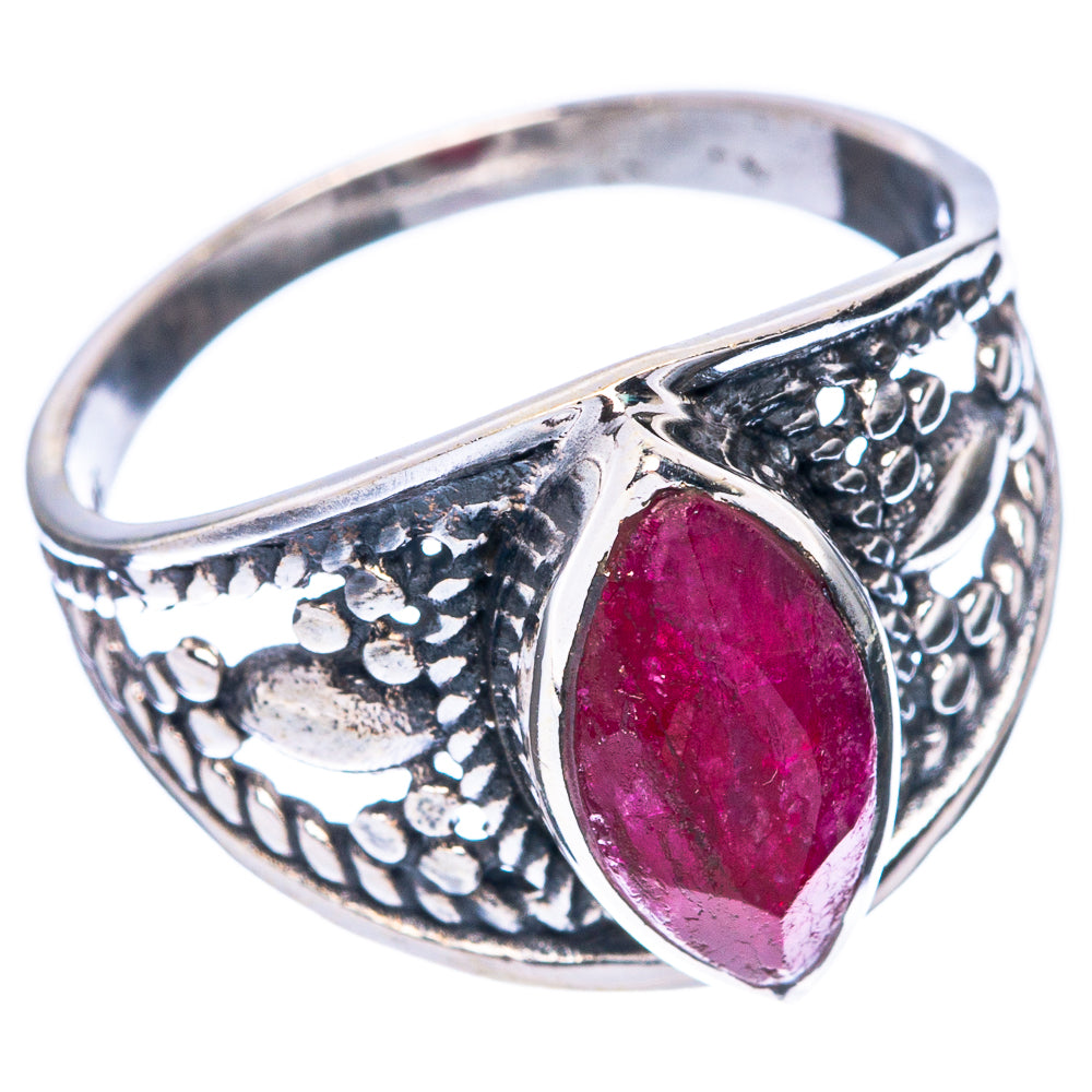 Red Sillimanite Dainty Ring Size 7.75 (925 Sterling Silver) R5949