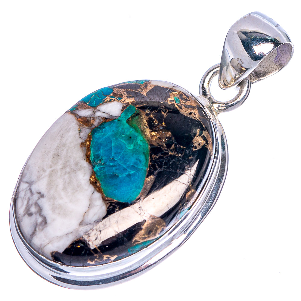 Howlite Chrysocolla Pendant 1 3/8" (925 Sterling Silver) P40729