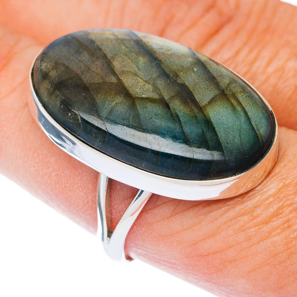 Large Premium Labradorite Ring Size 9.25 (.925 Sterling Silver)