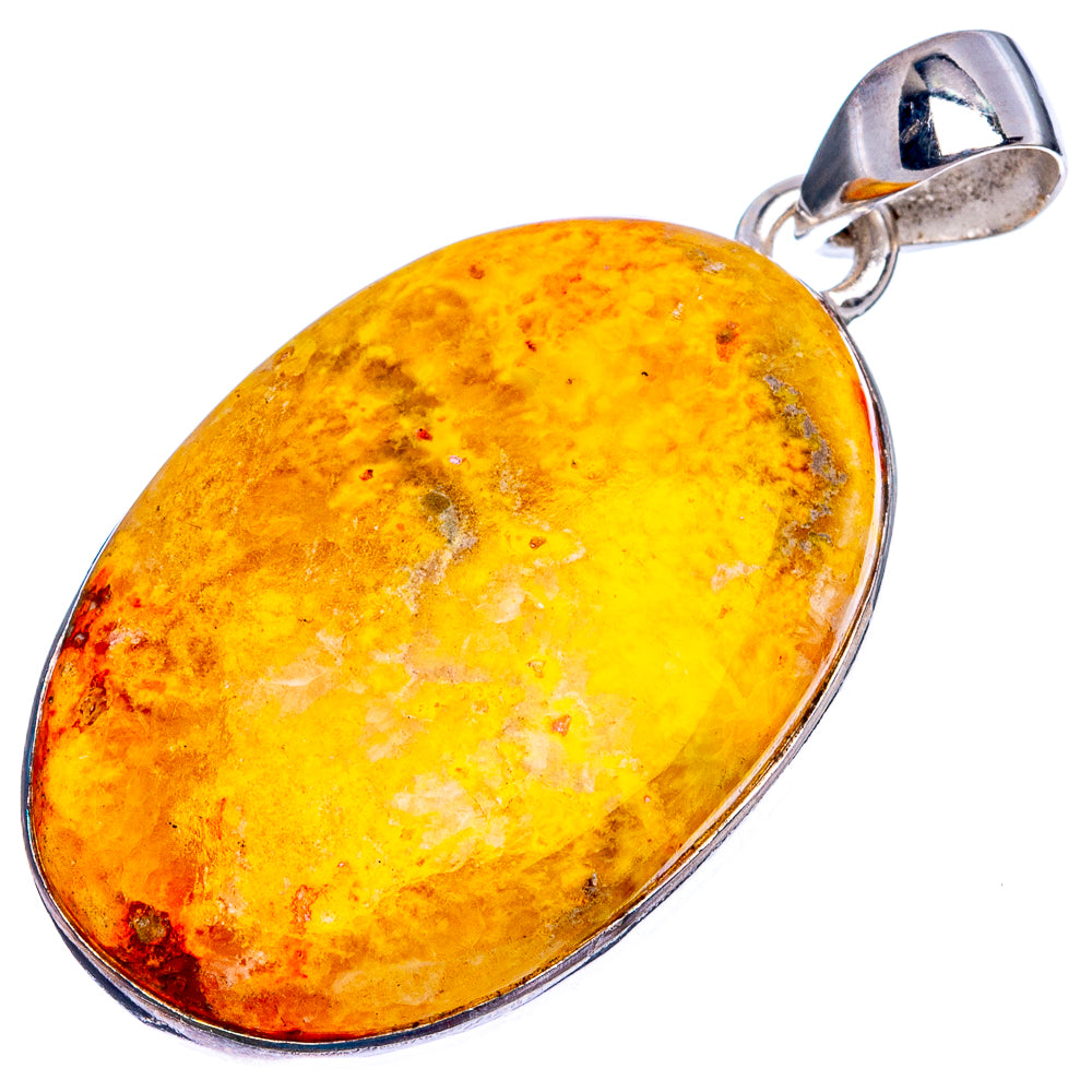 Bumble Bee Jasper Pendants 1 5/8" (925 Sterling Silver) P43242