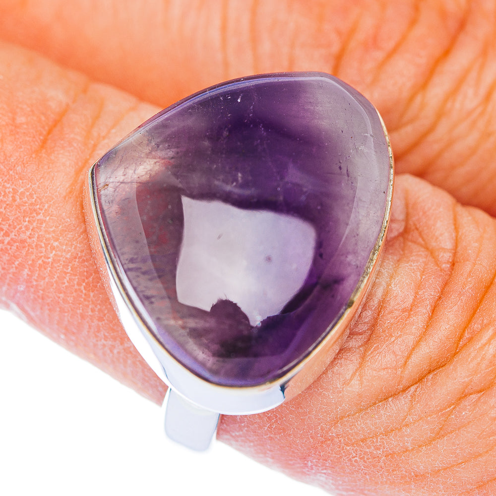 Premium Purple Fluorite Ring Size 7.25 Adjustable (.925 Sterling Silver)
