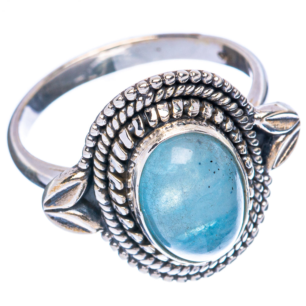 Natural Aquamarine Ring Size 7.75 (925 Sterling Silver) R3373