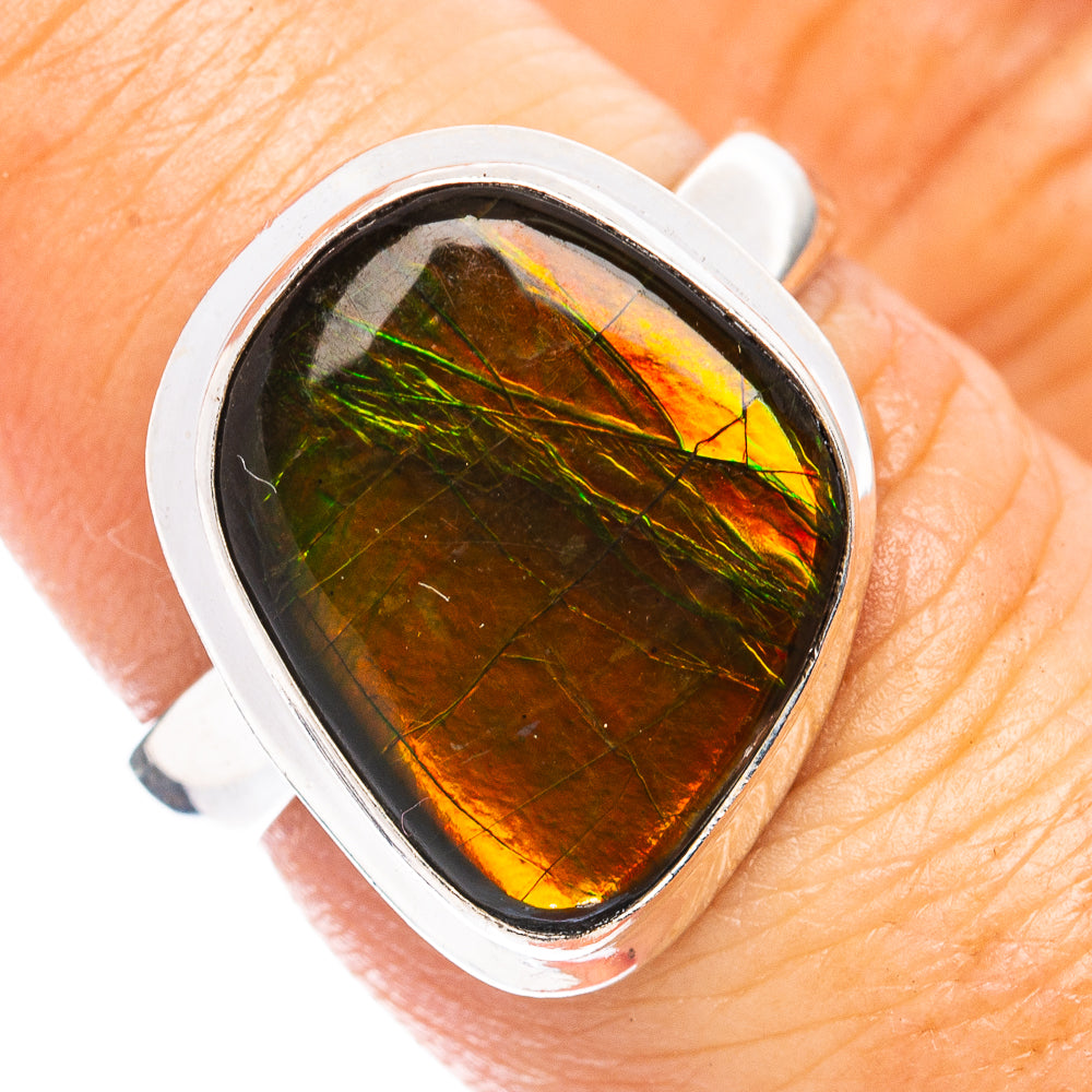 Premium Ammolite Ring Size 7 (.925 Sterling Silver)