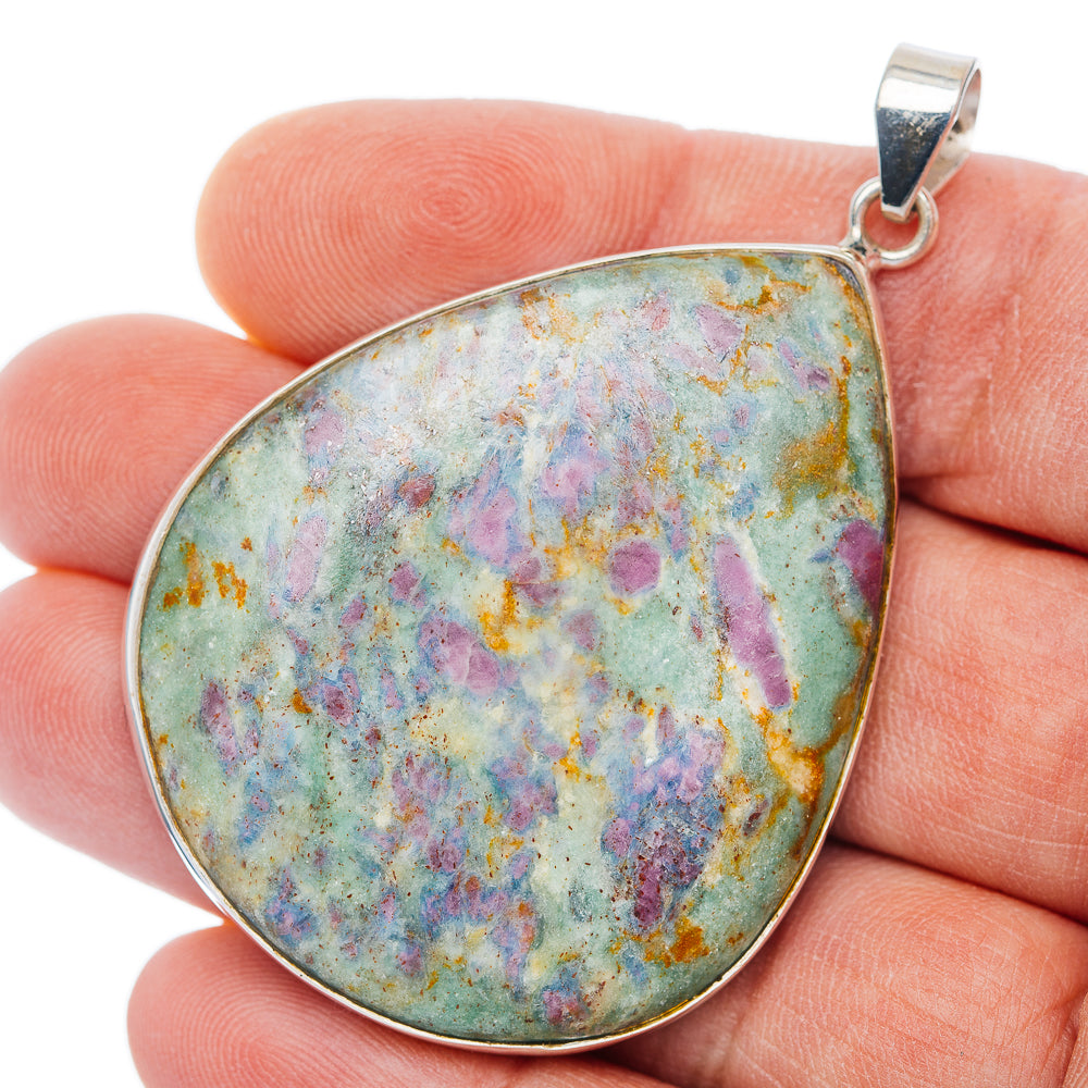 Premium Ruby Fuchsite Pendant 2 3/8" (.925 Sterling Silver)