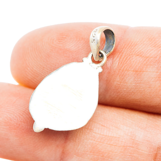 Sterling silver pendant back with teardrop bail and smooth white backplate