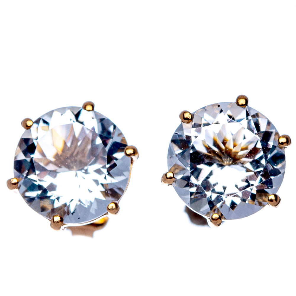 10k Gold Green Amethyst Earrings 3/8" (925 Sterling Silver) E433164