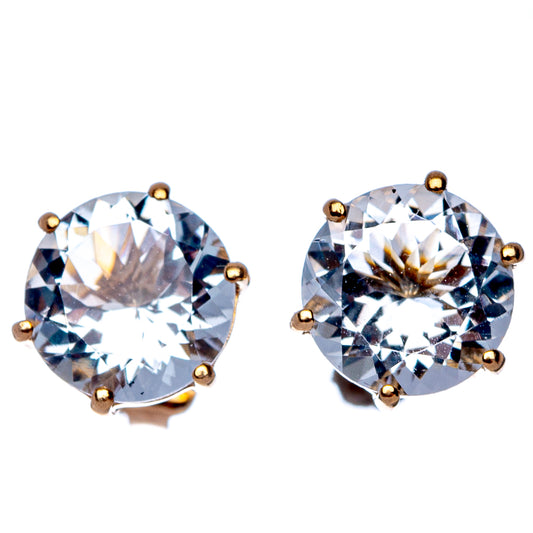 10k Gold Green Amethyst Earrings 3/8" (925 Sterling Silver) E433164