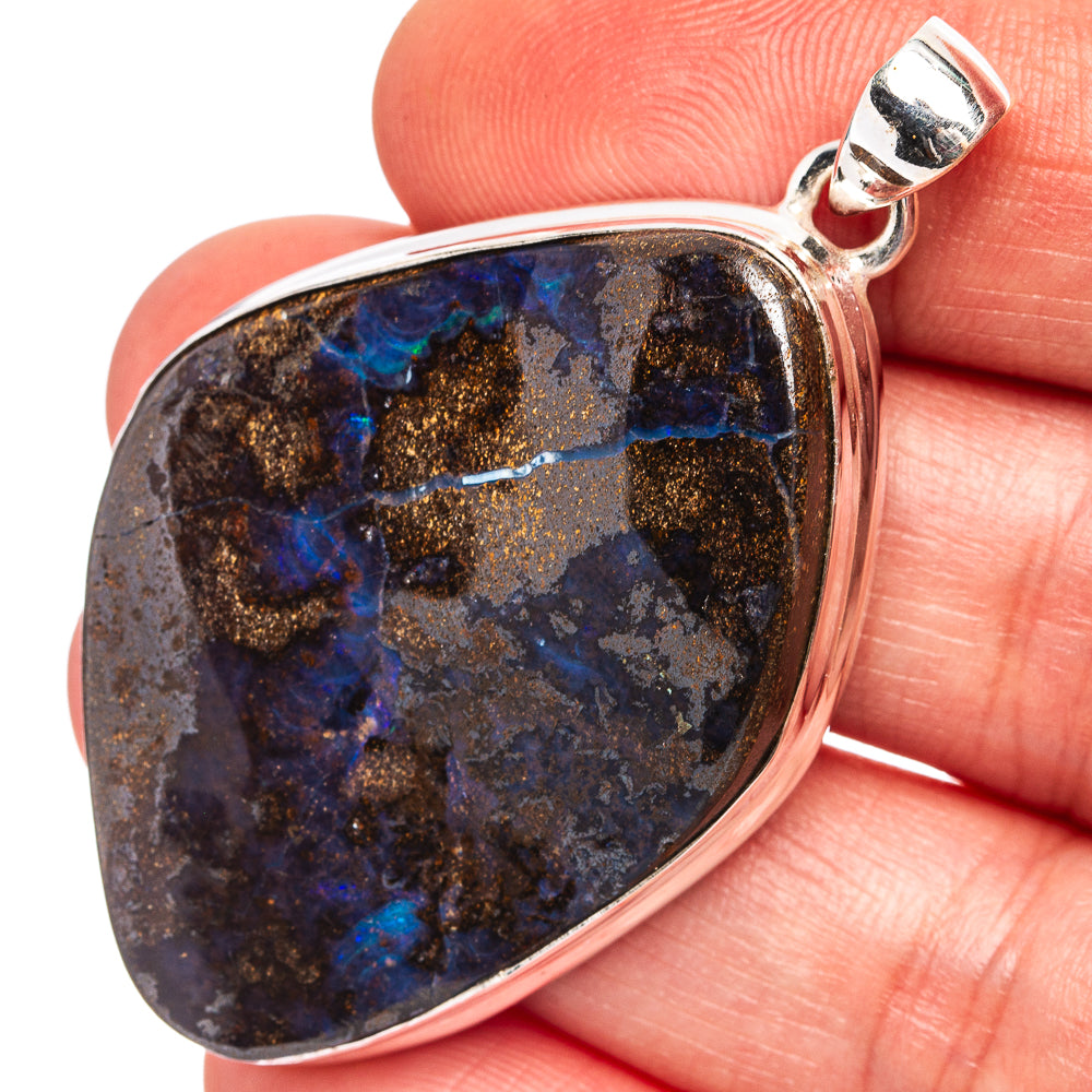 Premium Boulder Opal Pendant 2 1/8" (.925 Sterling Silver)