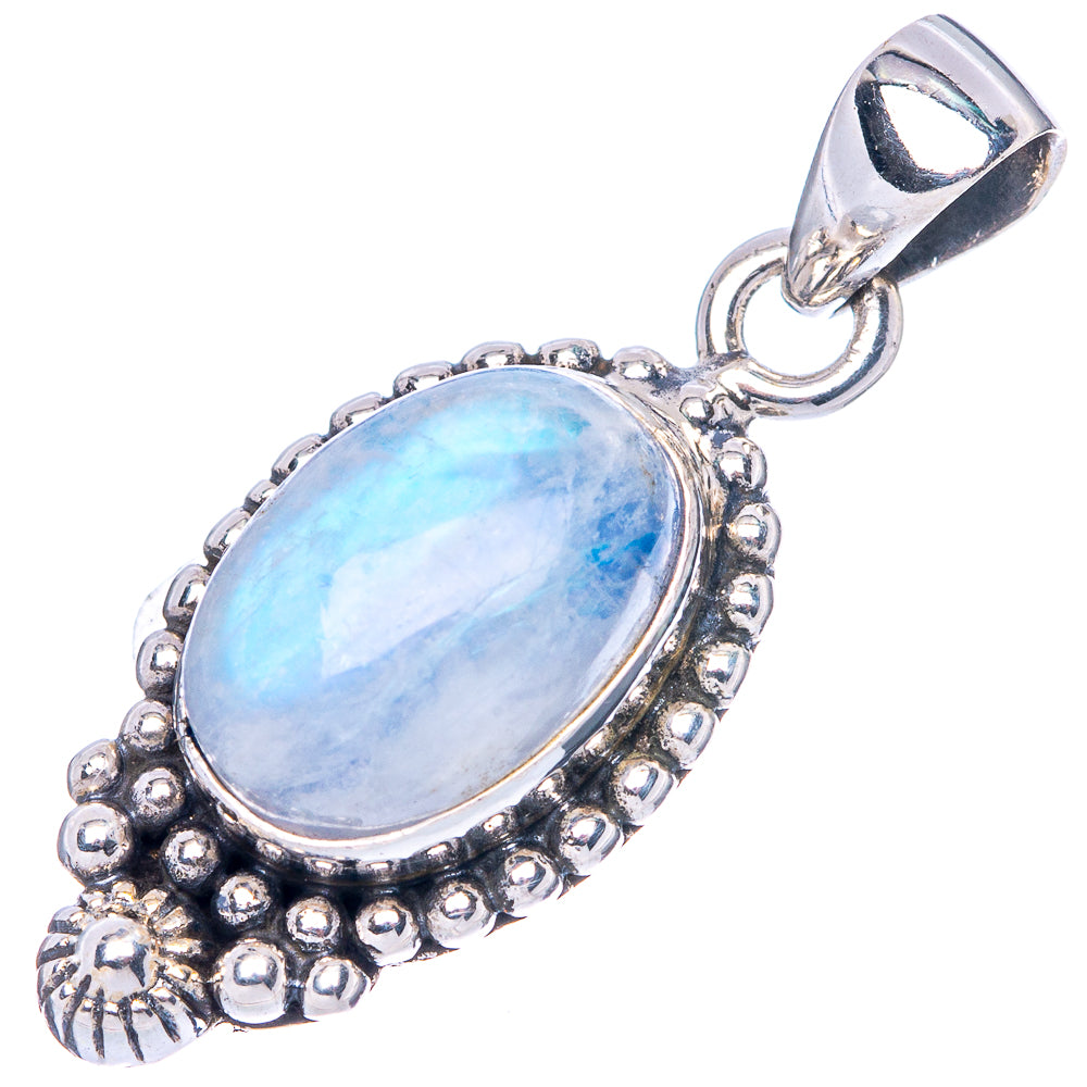 Rainbow Moonstone Pendant 1 1/4" (925 Sterling Silver) P42473