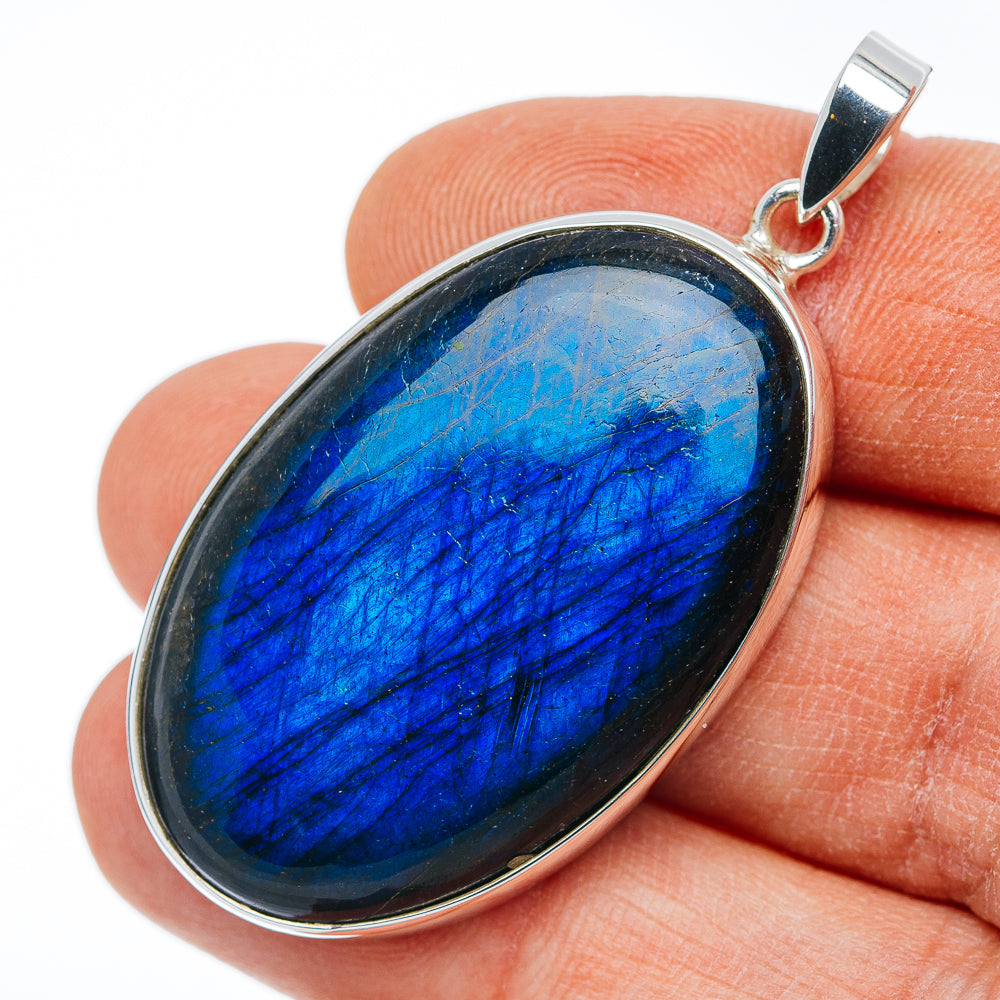 Premium Labradorite Pendant 2" (.925 Sterling Silver)