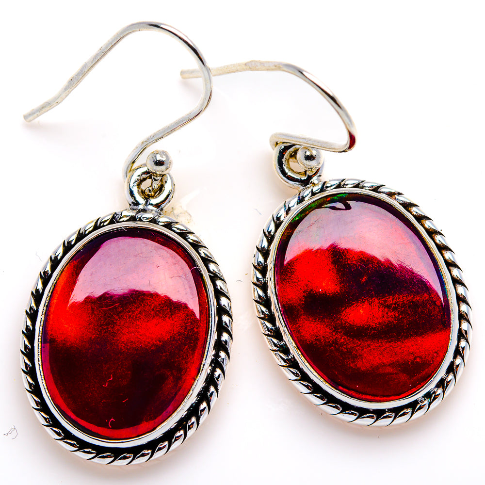 Aura Opal Earrings 1 1/2" (925 Sterling Silver) EARR432042