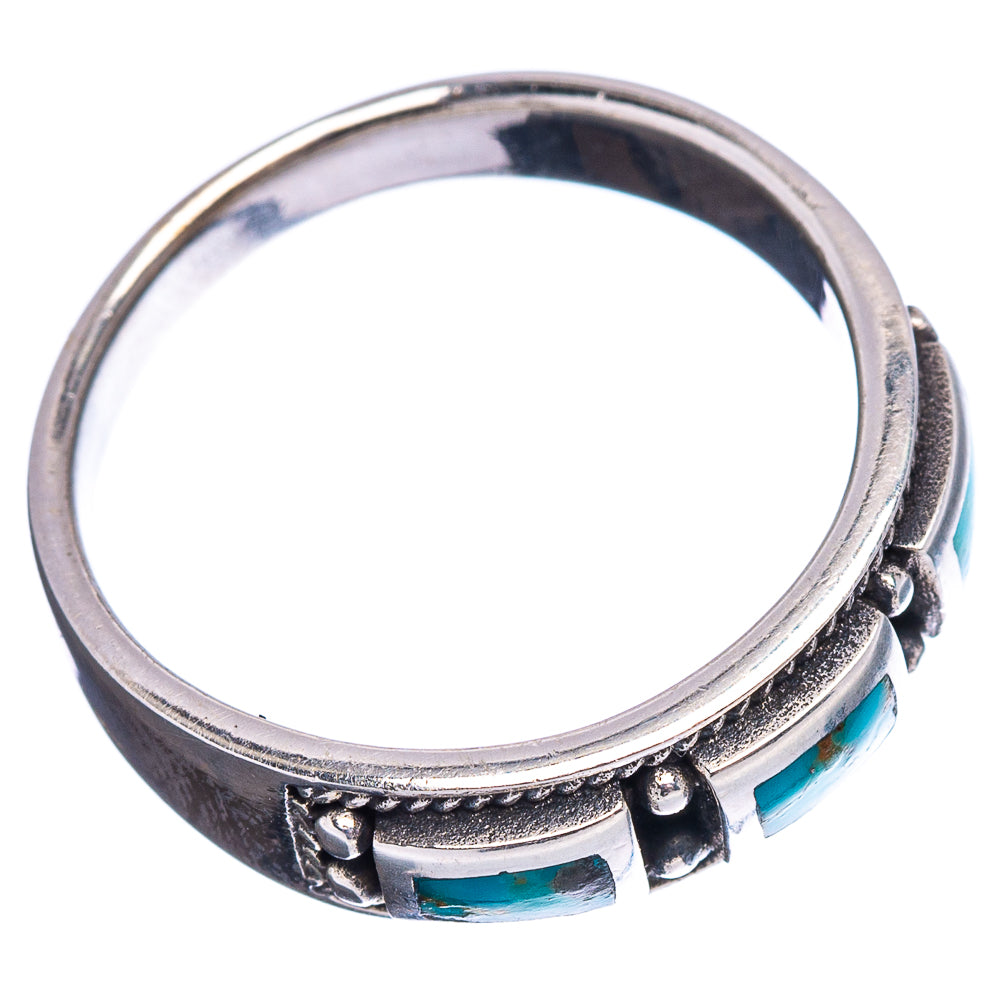 Native Style Mohave Turquoise Ring Size 7.5 (.925 Sterling Silver)