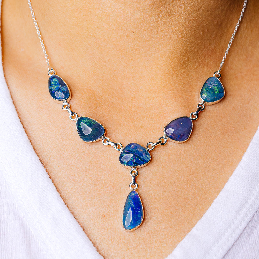 Triplet Opal Necklace 16.625 (925 Sterling Silver) N90186
