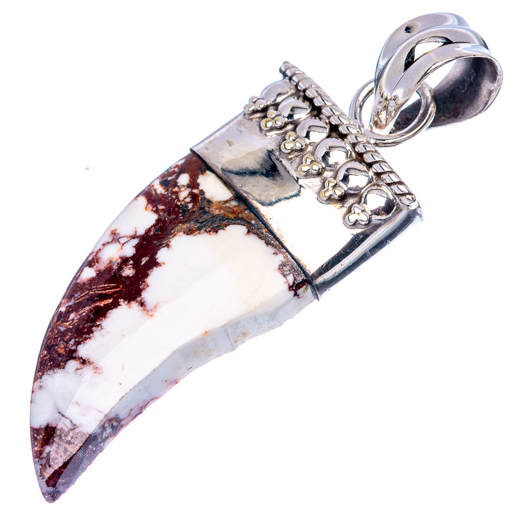 Wild Horse Jasper drop pendant with sterling silver setting, floral connector, round bail