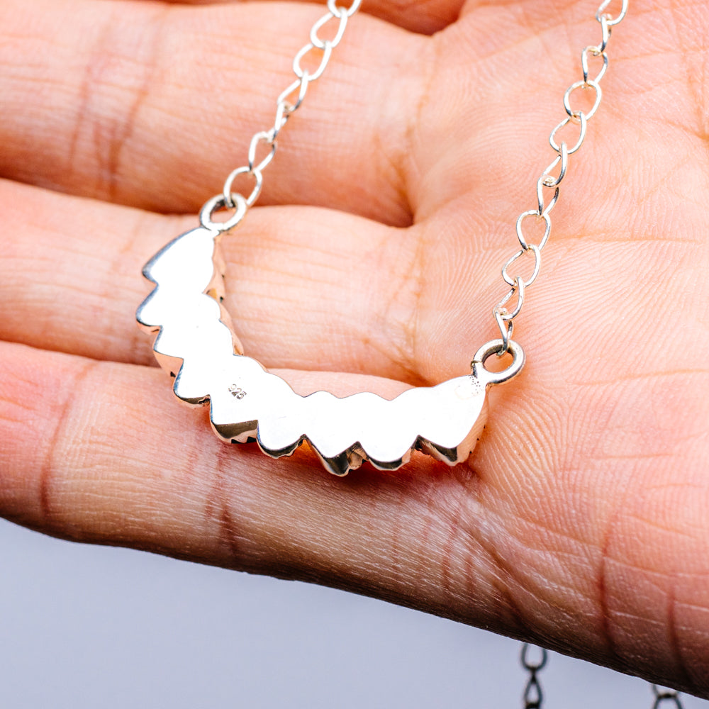 Mojave Turquoise, Honey Dahlia Turquoise Necklace 12 to 19" (.925 Sterling Silver)