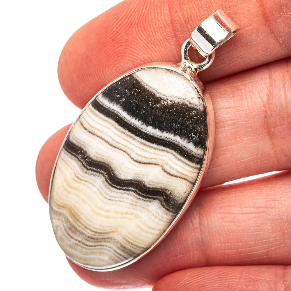 Prairie Agate Pendant 1 7/8" (.925 Sterling Silver)