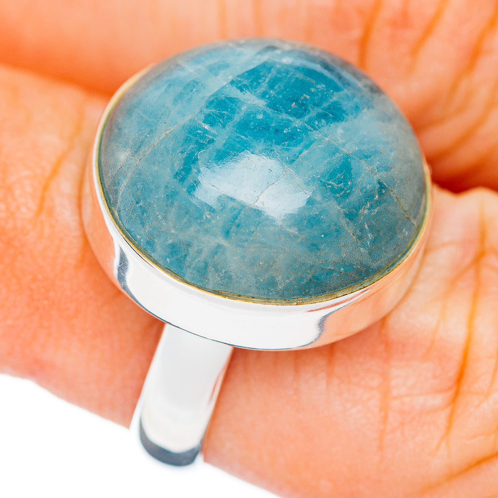 Premium Aquamarine Ring Size 5.75 Adjustable (.925 Sterling Silver)