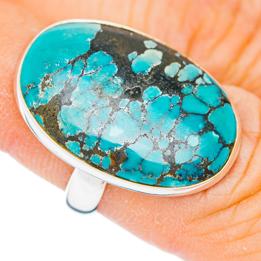 Premium Tibetan Turquoise Ring Size 6 Adjustable (.925 Sterling Silver)