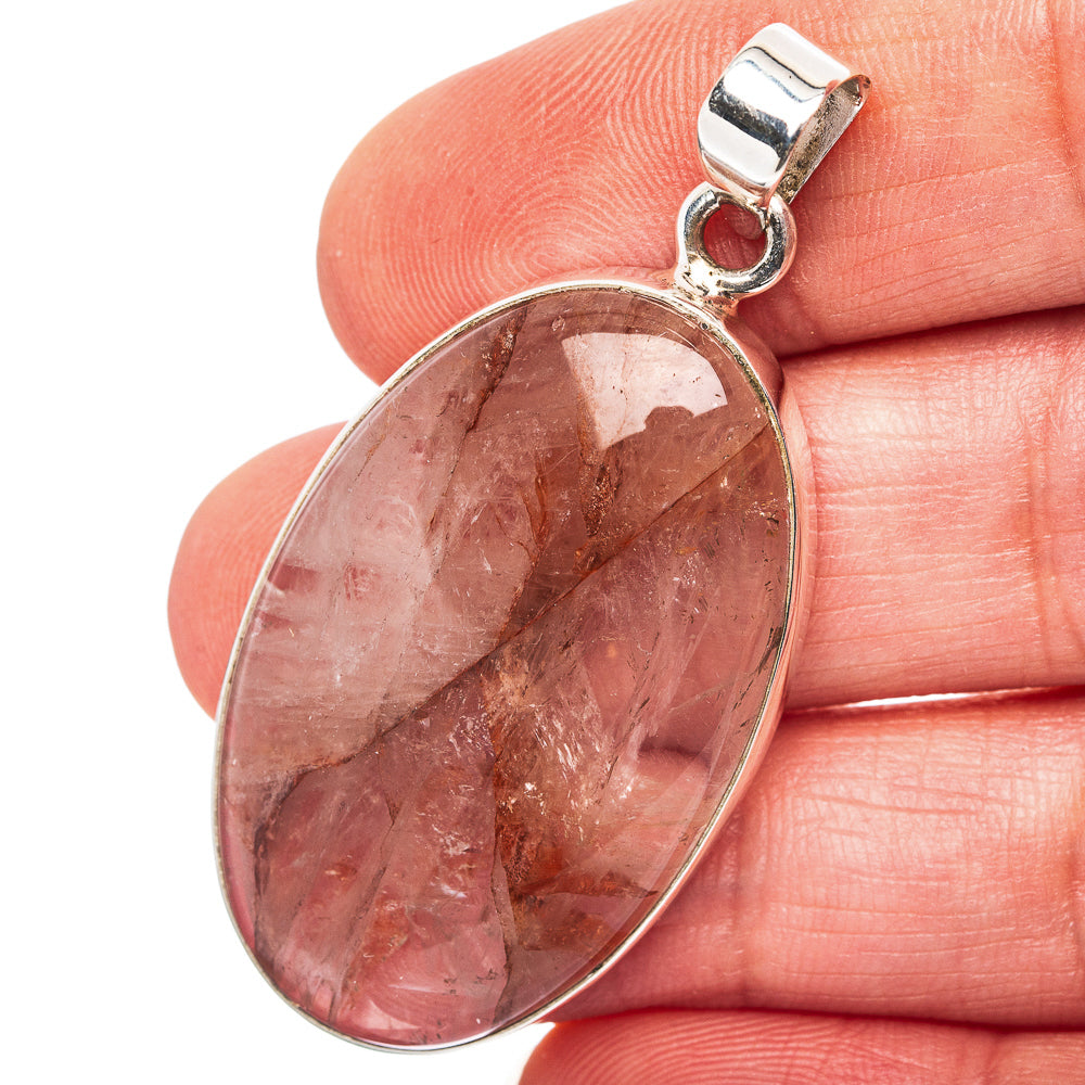 Hematite Quartz Pendant 1 7/8" (.925 Sterling Silver)
