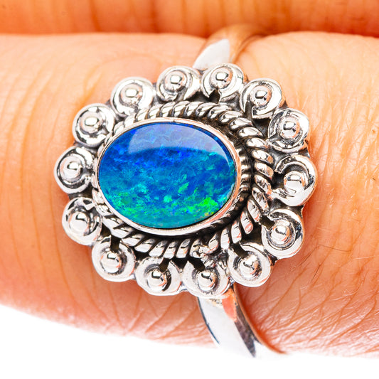 Rare Doublet Opal Ring Size 8.5 (925 Sterling Silver) R4427