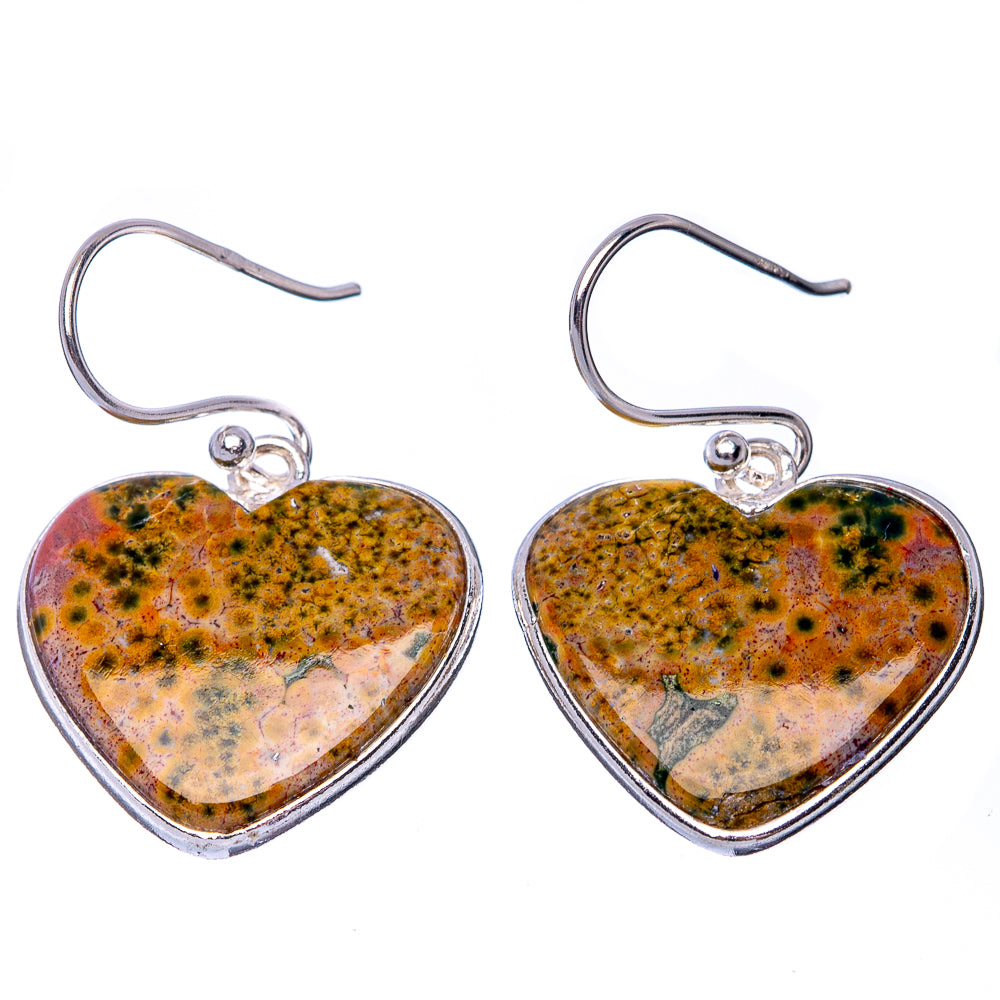 Ocean Jasper 925 Sterling Silver Earrings 1 1/4" (925 Sterling Silver) E1444