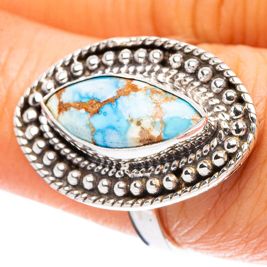 Rare Golden Hills Turquoise Ring Size 6.75 (925 Sterling Silver) R4260