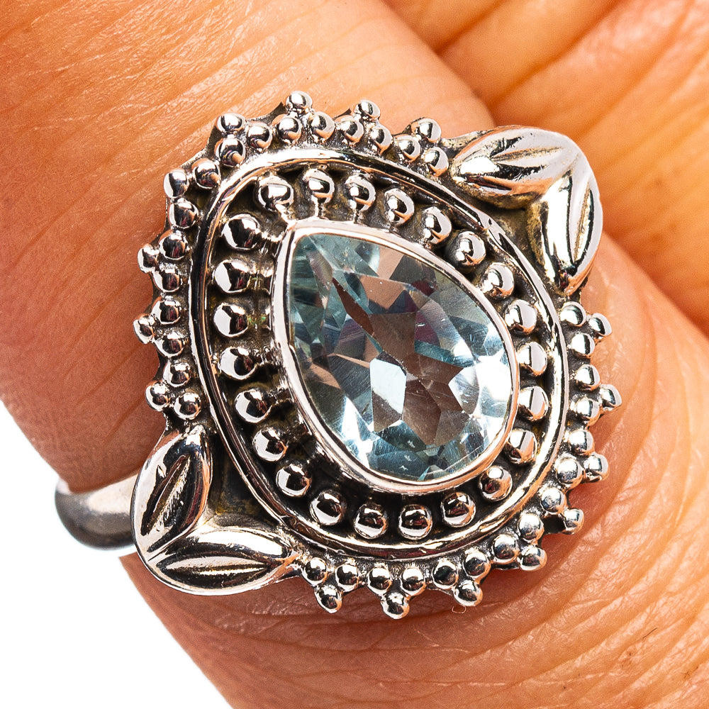 Blue Topaz Ring Size 7 (.925 Sterling Silver)