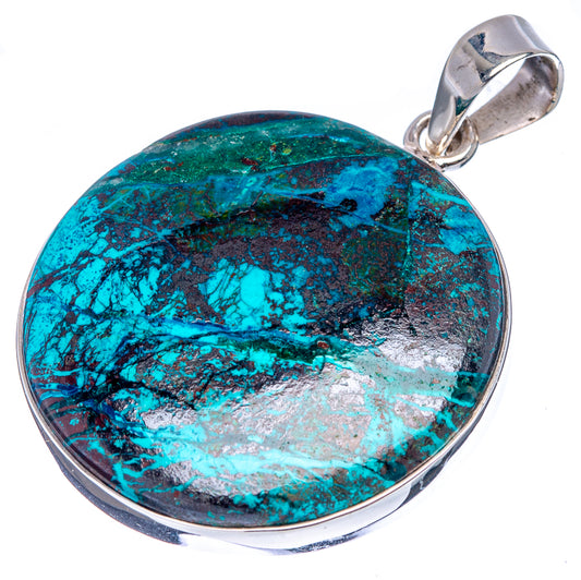 Premium Chrysocolla Pendant 1 3/4" (.925 Sterling Silver)