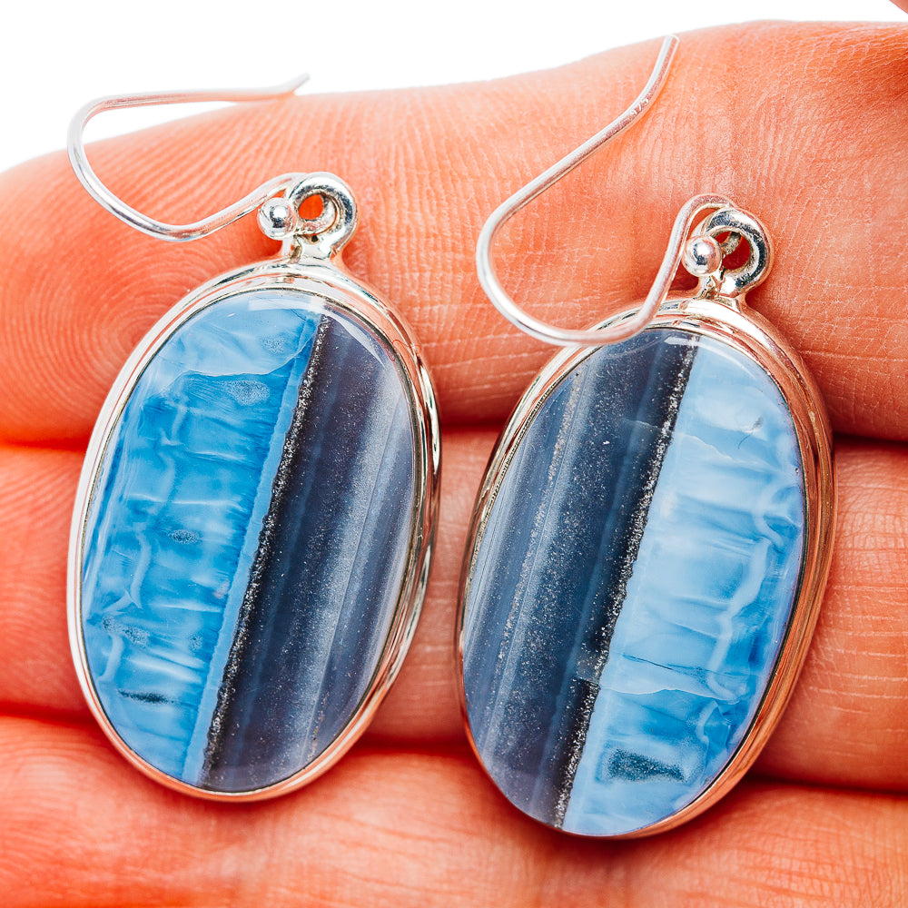 Premium Owyhee Opal Earrings 1 3/4" (.925 Sterling Silver)