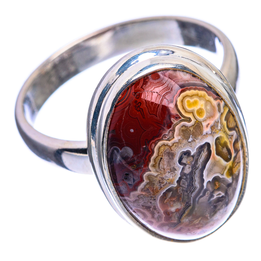 Crazy Lace Agate Ring Size 9 (925 Sterling Silver) R142440