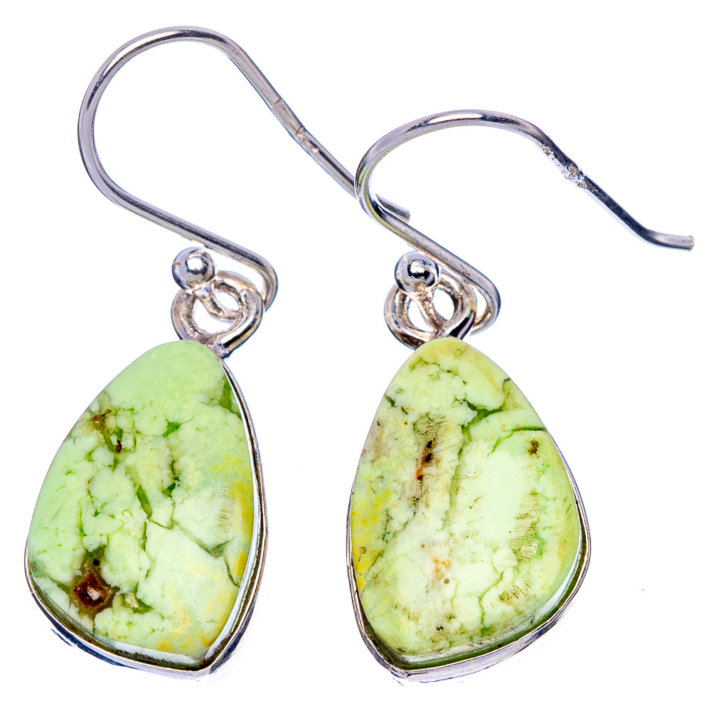 Lemon Chrysoprase Earrings 1 1/4" (925 Sterling Silver) E1804