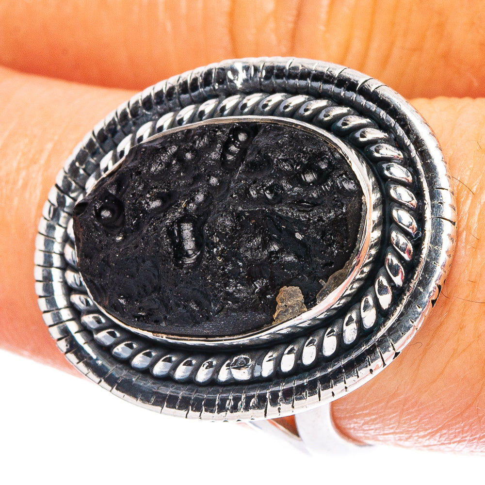 Tektite 925 Sterling Silver Ring Size 8 (925 Sterling Silver) R6314