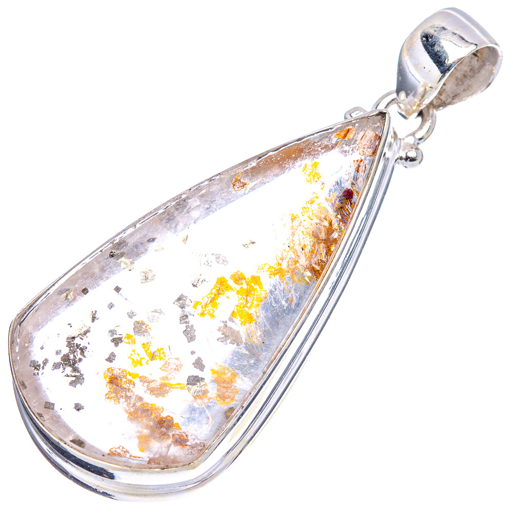 Marcasite In Quartz Pendant 1 3/4" (.925 Sterling Silver)
