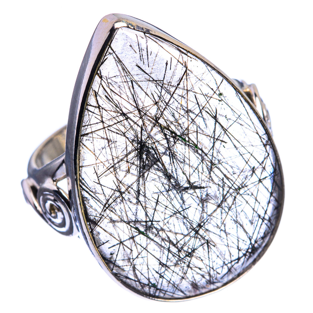 Large Tourmalinated Quartz Ring Size 9.25 (925 Sterling Silver) R142509
