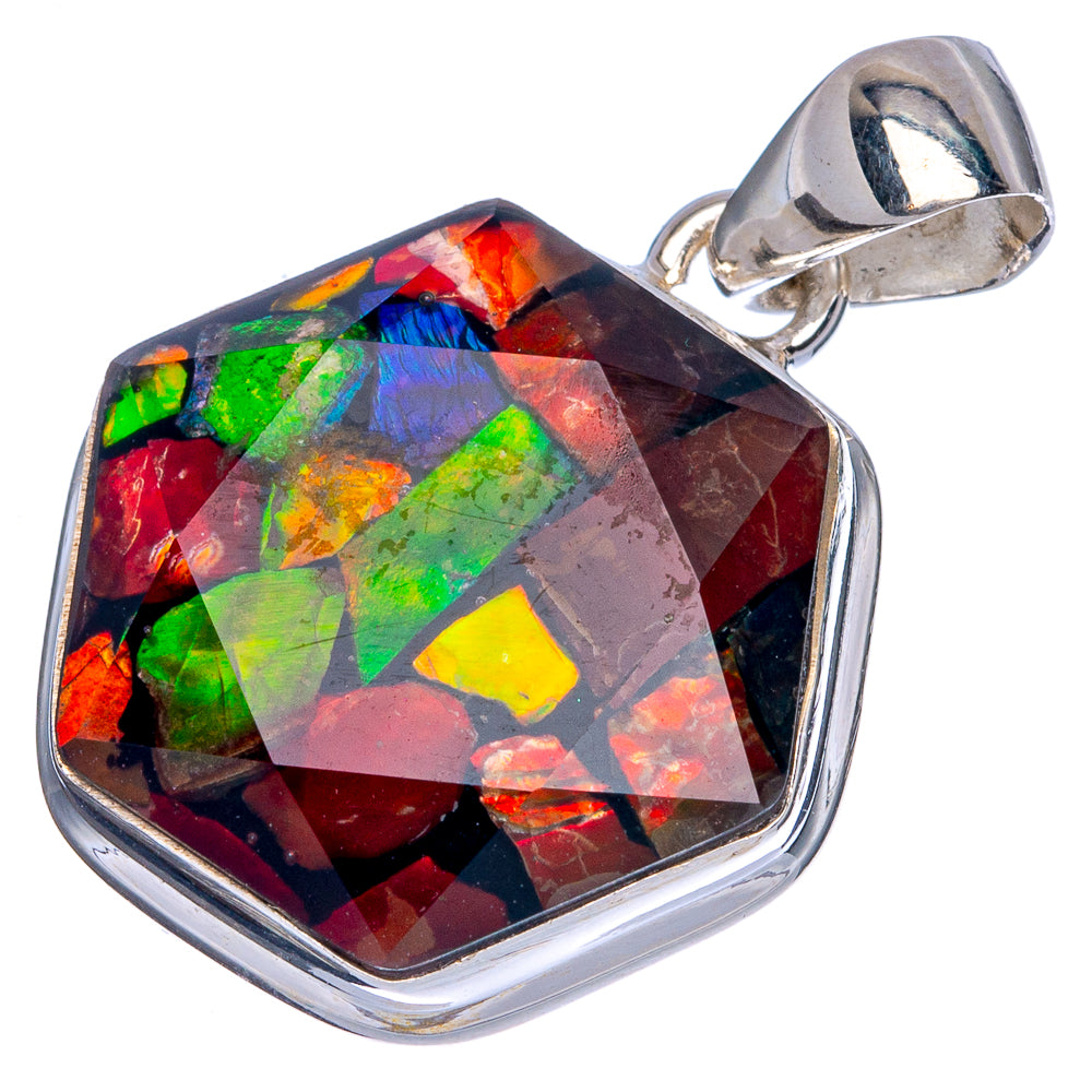 Ammolite Pendant 1 1/4" (925 Sterling Silver) P40436