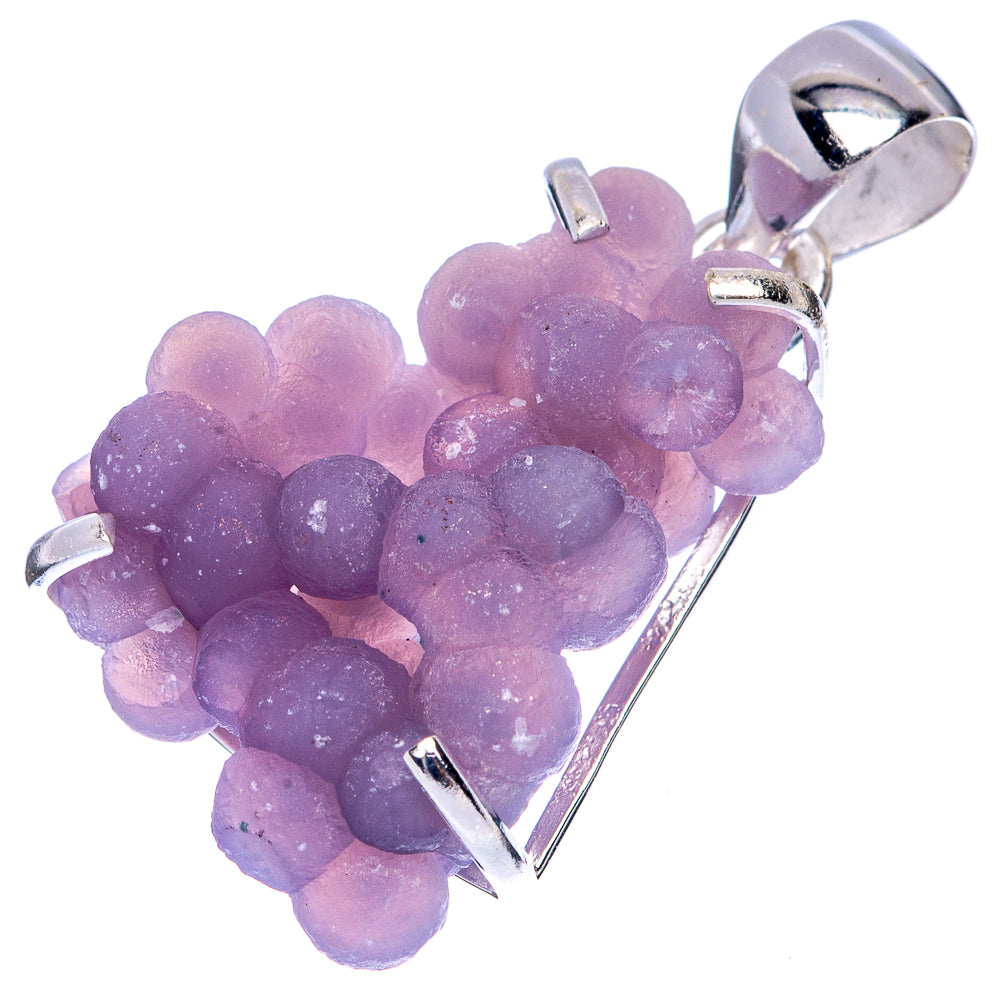 Rare Grape Chalcedony Pendant 1 1/2" (925 Sterling Silver) P41524