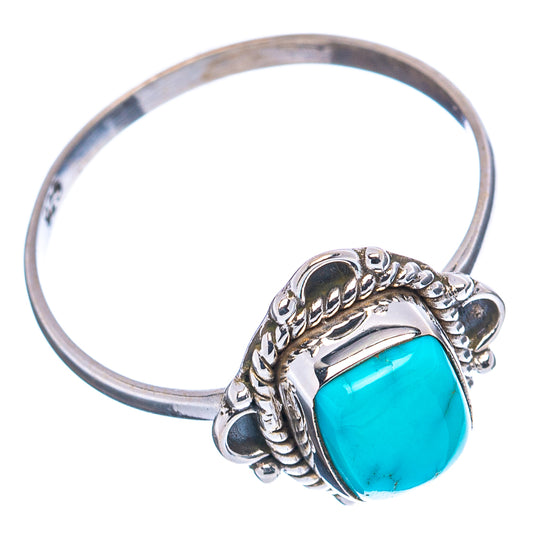 Turquoise oval cabochon sterling silver ring open angle showing side rope detailing