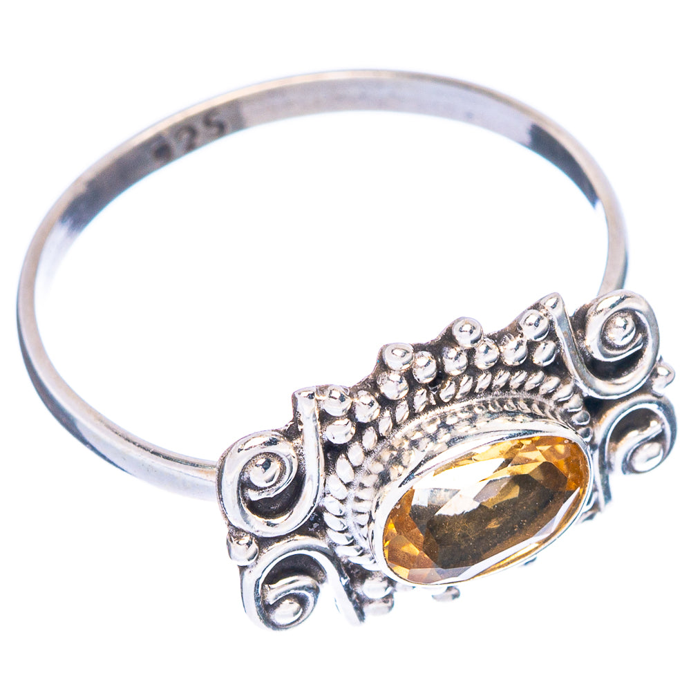 Faceted Citrine Dainty Ring Size 8 (925 Sterling Silver) R146994