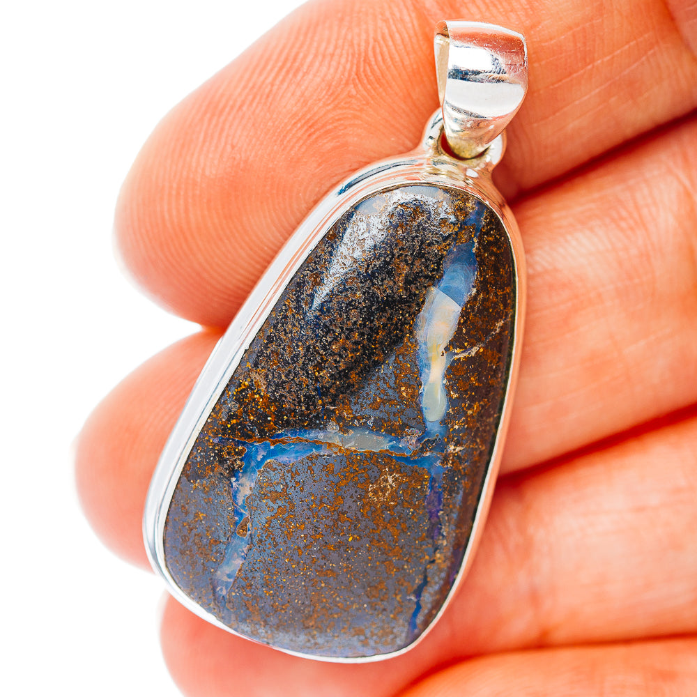 Boulder Opal Pendant 1 5/8" (.925 Sterling Silver)