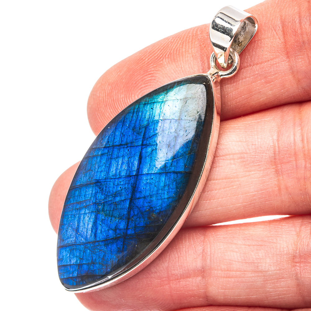 Labradorite Pendant 2 1/8" (.925 Sterling Silver)