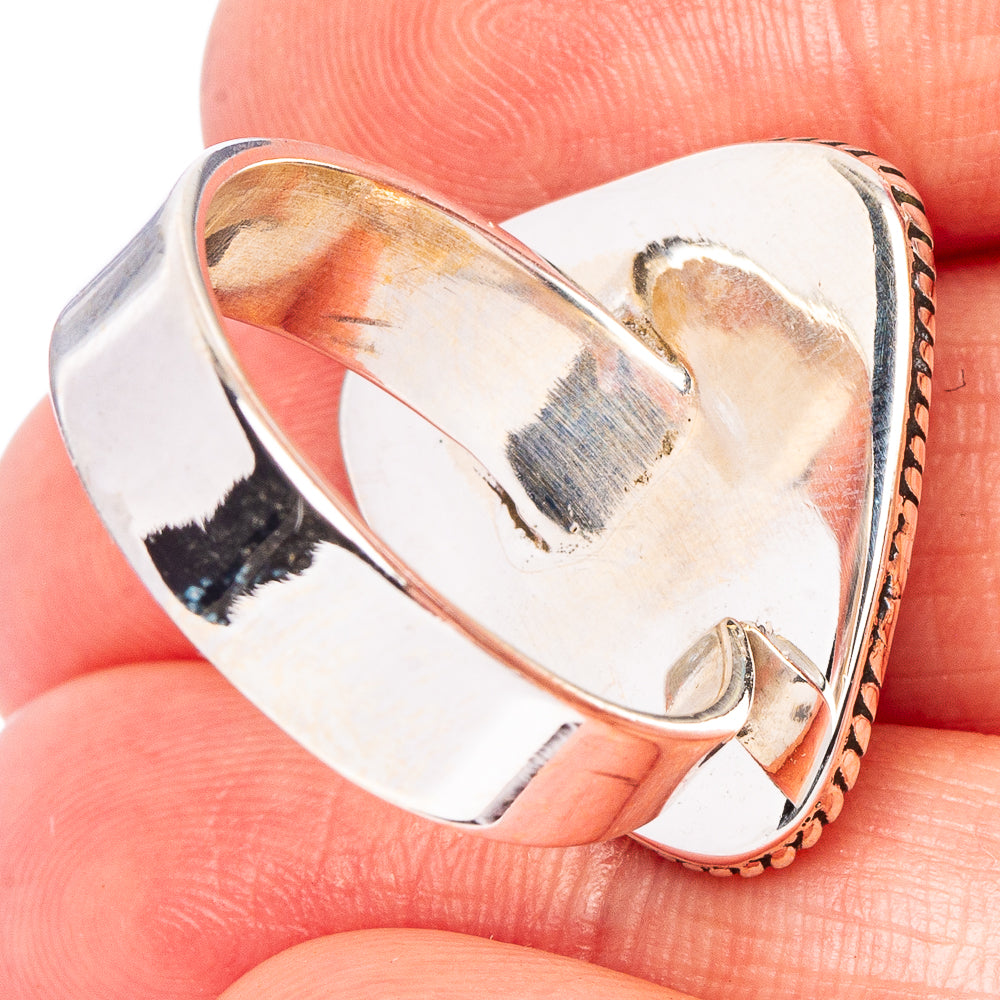 Sonoran Gold Turquoise Native Style Ring Size 8 Adjustable (.925 Sterling Silver) Exclusive