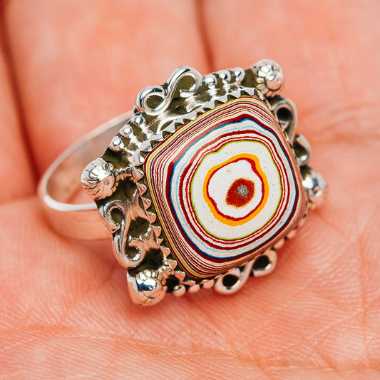 Exclusive Red Dahlia Mohave Turquoise Ring Size 8 (.925 Sterling Silver)