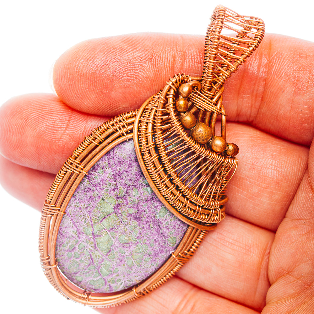 Purpurite Wire Wrap Pendant 2 5/8" (Copper)