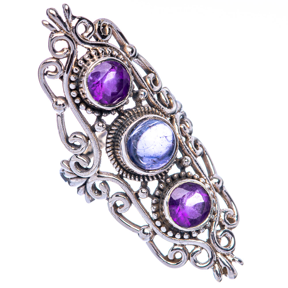 Large Tanzanite, Amethyst Ring Size 6.5 (925 Sterling Silver) R144800