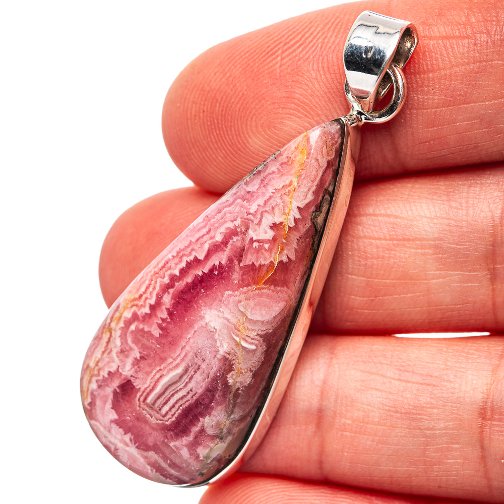 Premium Rhodochrosite Pendant 2 1/8" (.925 Sterling Silver)