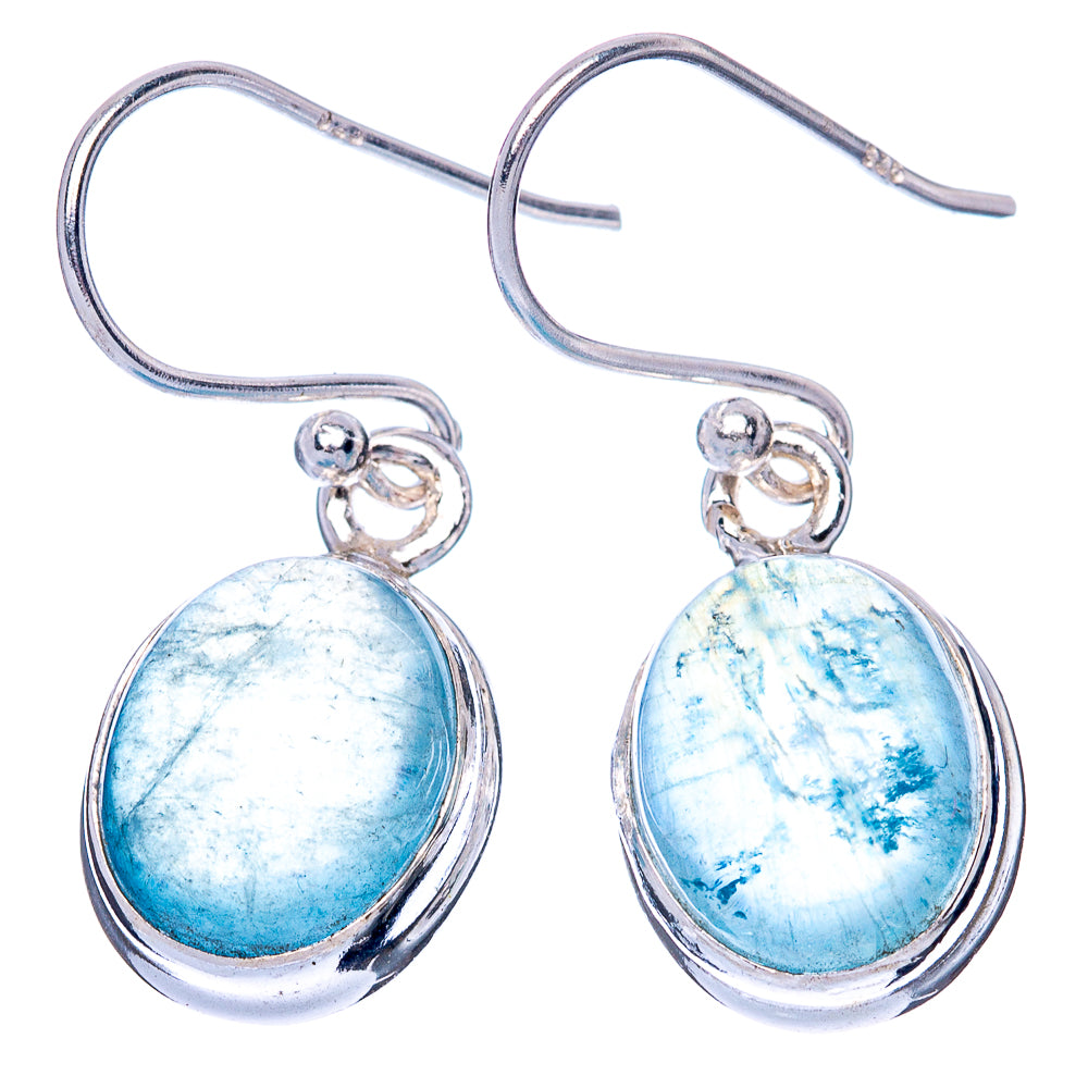 Aquamarine Earrings 1 1/8" (925 Sterling Silver) E1490