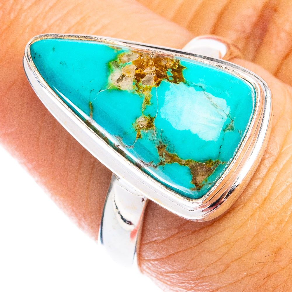 Rare Kingman Turquoise Ring Size 7.75 (925 Sterling Silver) R8353