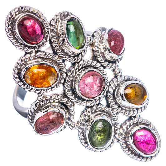 Signature Multi Color Tourmaline Ring Size 7.75 (.925 Sterling Silver)