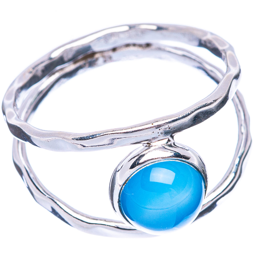 Aqua Chalcedony Dainty Ring Size 7 (925 Sterling Silver) R5846
