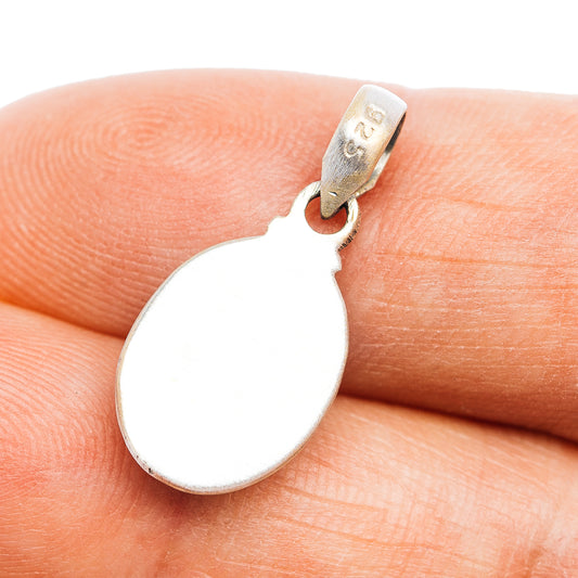Sterling silver teardrop pendant back with stamped bail and loop